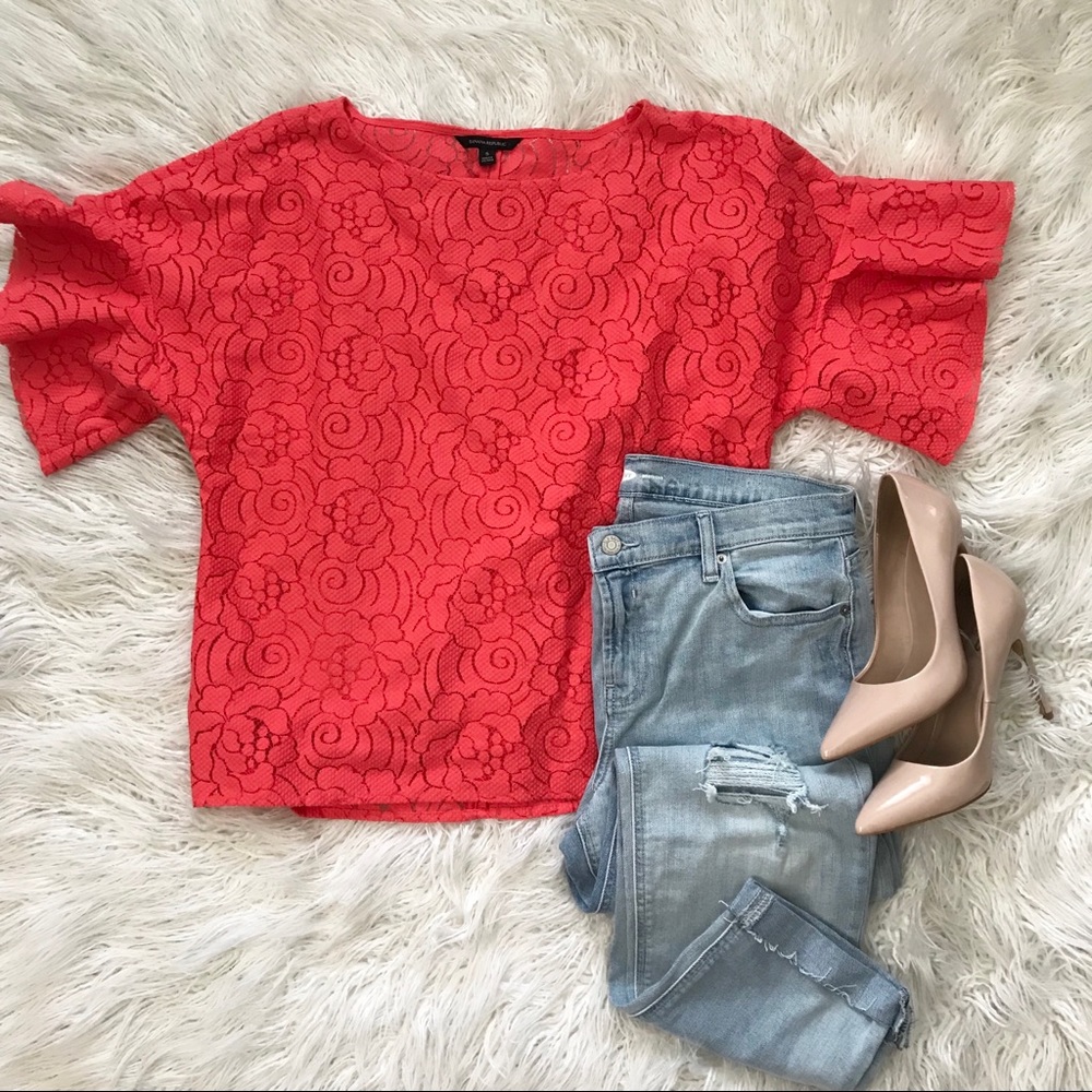 Banana Republic floral lace blouse-size small